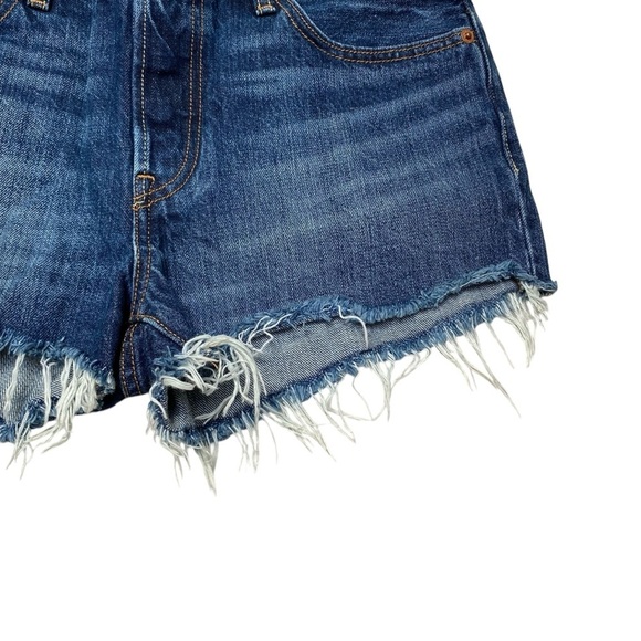 Levi’s 501 High Rise Cutoff Jean Shorts Blue Denim Women’s 28 - Picture 3 of 10